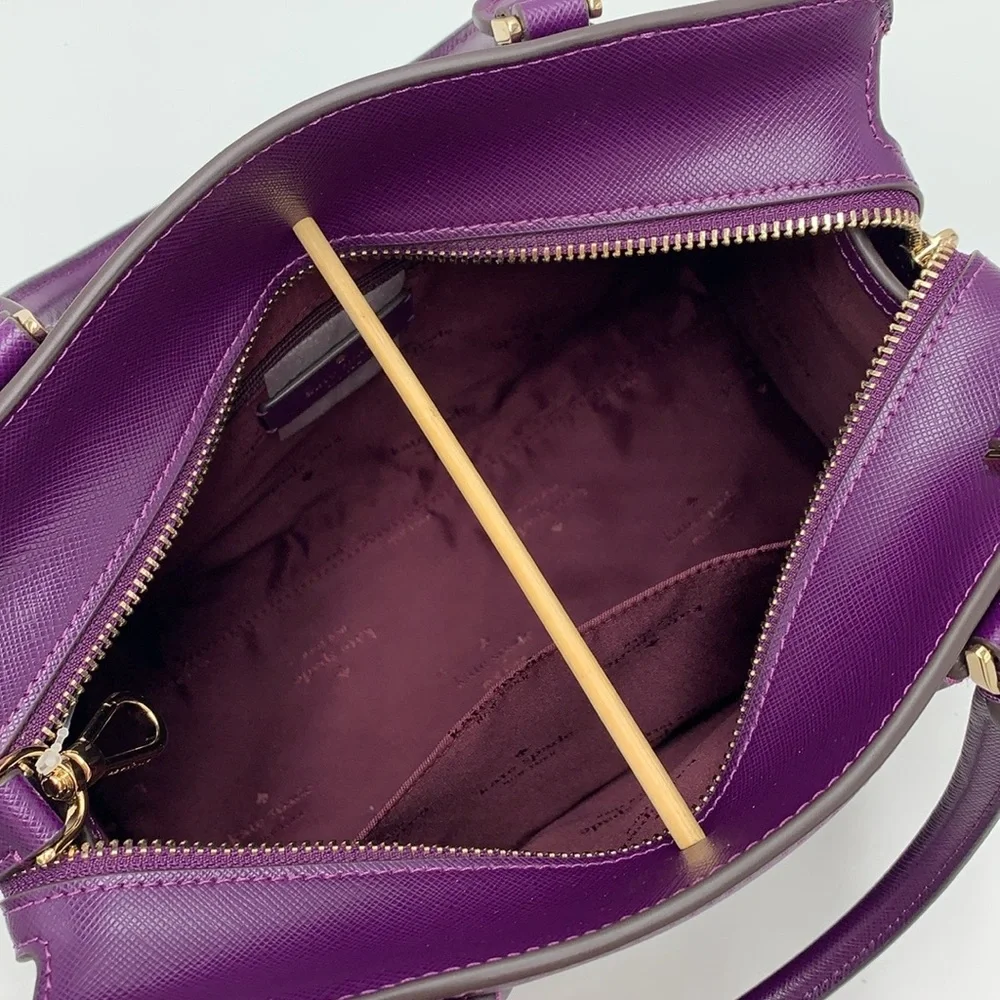 Kate Spade Madison Saffiano Leather Medium Satchel
COLOR:
Ripe Plum 
NWT_14
